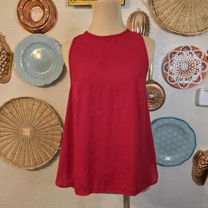 Show Me Your Mumu Red Open Back Preppy Coastal Keyhole Tank Top